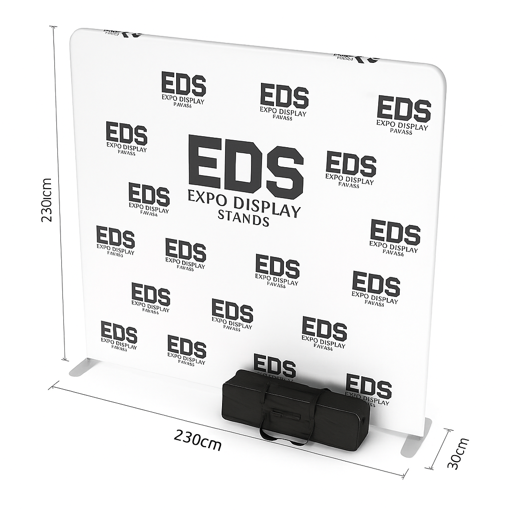 8ft x 8ft Tension Fabric Display Exhibition Backdrop - Straight