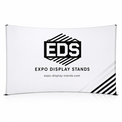 15ft x 8ft Tension Fabric Display Exhibition Backdrop - Curved