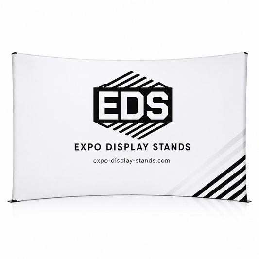 15ft x 8ft Tension Fabric Display Exhibition Backdrop - Curved
