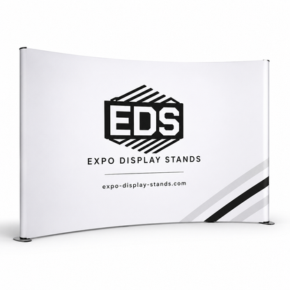 15ft x 8ft Tension Fabric Display Exhibition Backdrop - Curved