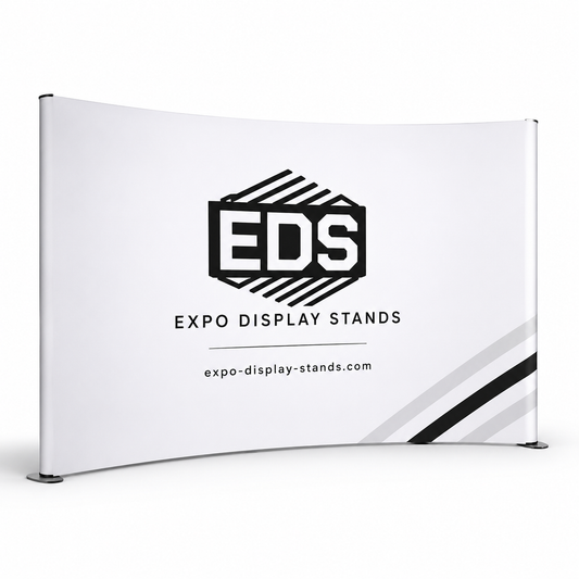 15ft x 8ft Tension Fabric Display Exhibition Backdrop - Curved