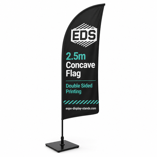 2.5m concave Flag - Double Sided Printing
