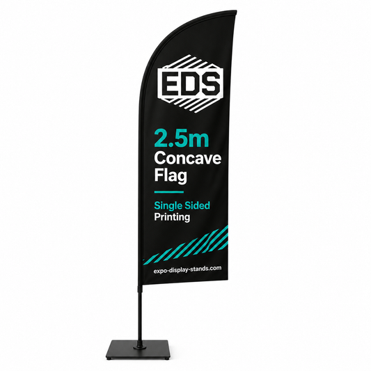 2.5m concave Flag - Single Sided Printing