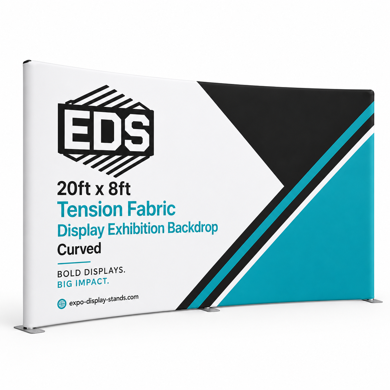 20ft x 8ft Tension Fabric Display Exhibition Backdrop - Curved
