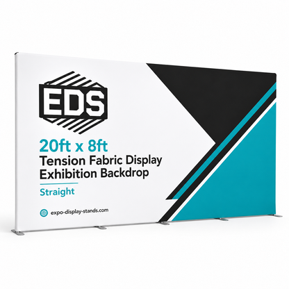 20ft x 8ft Tension Fabric Display Exhibition Backdrop - Straight