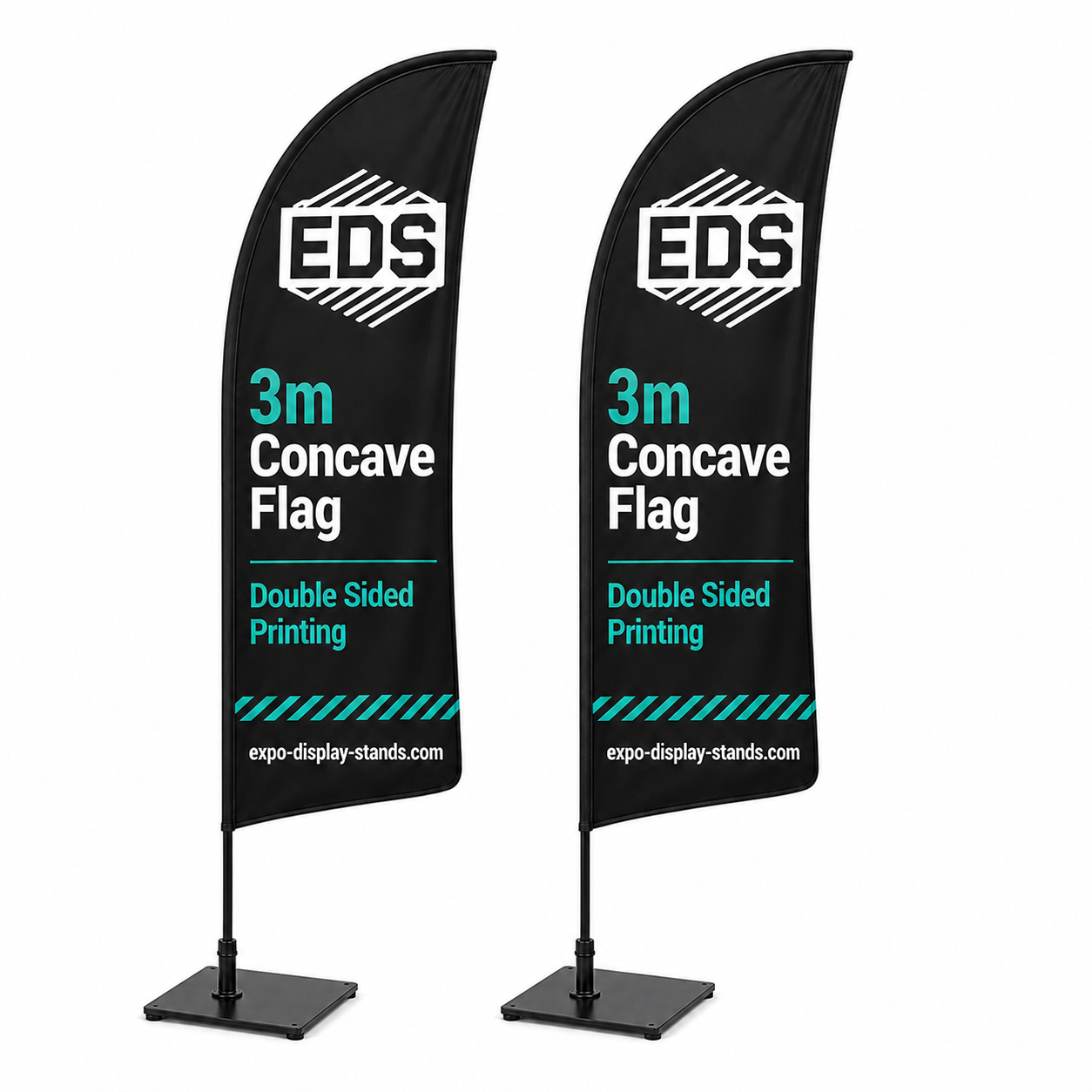 3.5m concave Flag - Double Sided Printing
