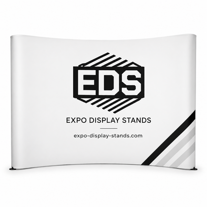 10ft x 8ft Tension Fabric Display Exhibition Backdrop - Curved
