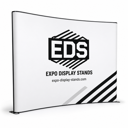 10ft x 8ft Tension Fabric Display Exhibition Backdrop - Curved