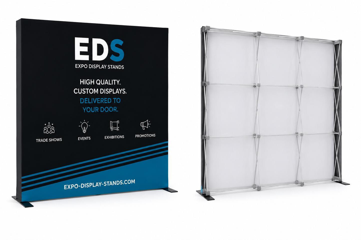 8ft x 8ft Tension Fabric Display Exhibition Backdrop - Straight