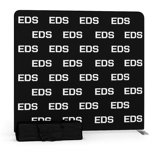 8ft x 8ft Tension Fabric Display Exhibition Backdrop - Straight