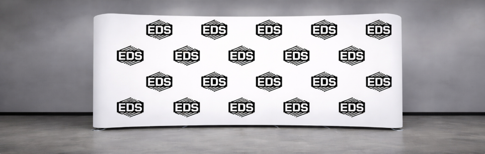 8ft x 8ft Tension Fabric Display Exhibition Backdrop - Curved