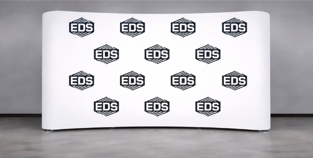 10ft x 8ft Tension Fabric Display Exhibition Backdrop - Curved