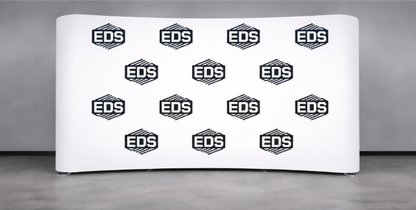 10ft x 8ft Tension Fabric Display Exhibition Backdrop - Curved