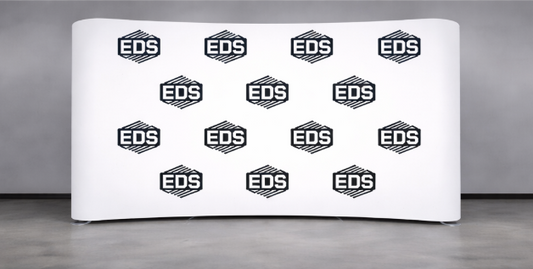 10ft x 8ft Tension Fabric Display Exhibition Backdrop - Curved