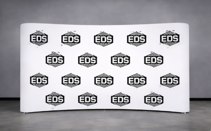 15ft x 8ft Tension Fabric Display Exhibition Backdrop - Curved