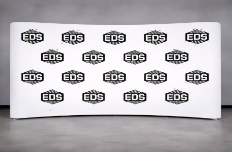 20ft x 8ft Tension Fabric Display Exhibition Backdrop - Curved