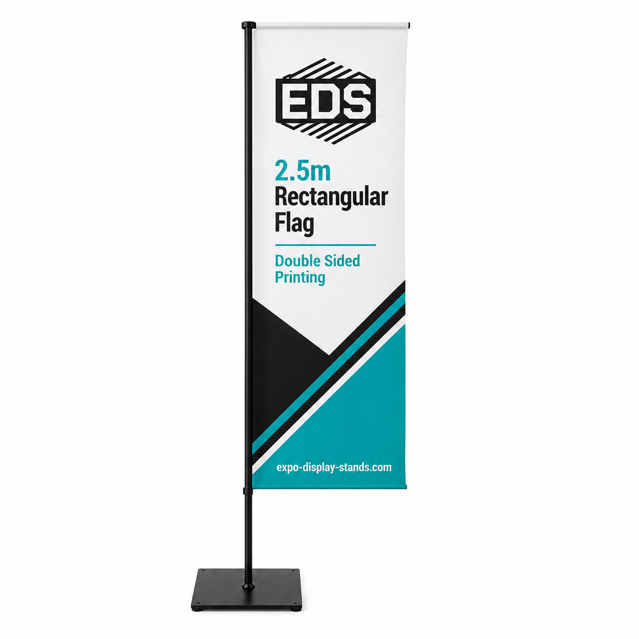 2.5m Rectangular Flag - Double Sided Printing
