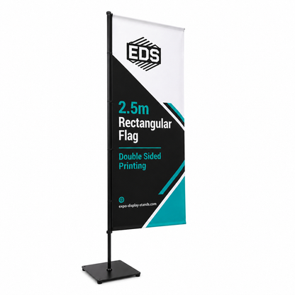 2.5m Rectangular Flag - Double Sided Printing