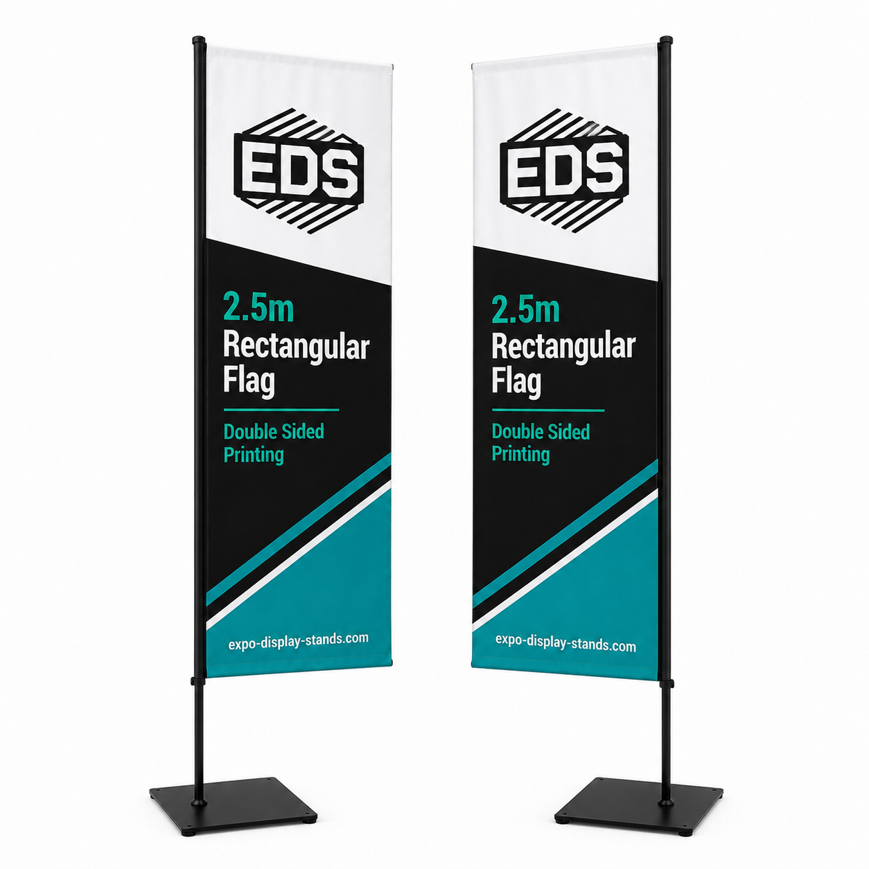 2.5m Rectangular Flag - Double Sided Printing