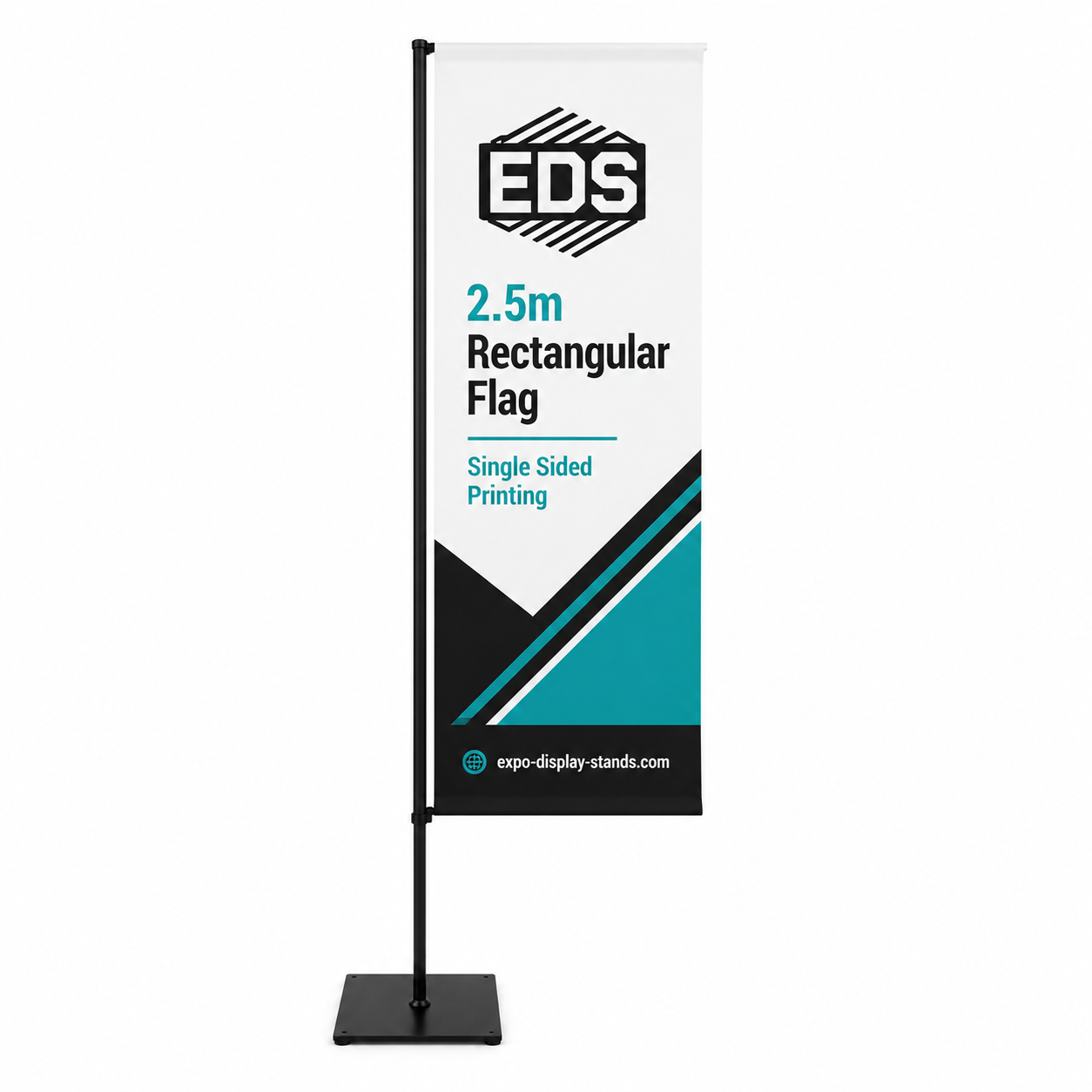 2.5m Rectangular Flag - Single Sided Printing