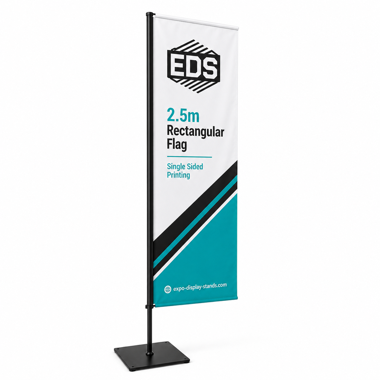 2.5m Rectangular Flag - Single Sided Printing