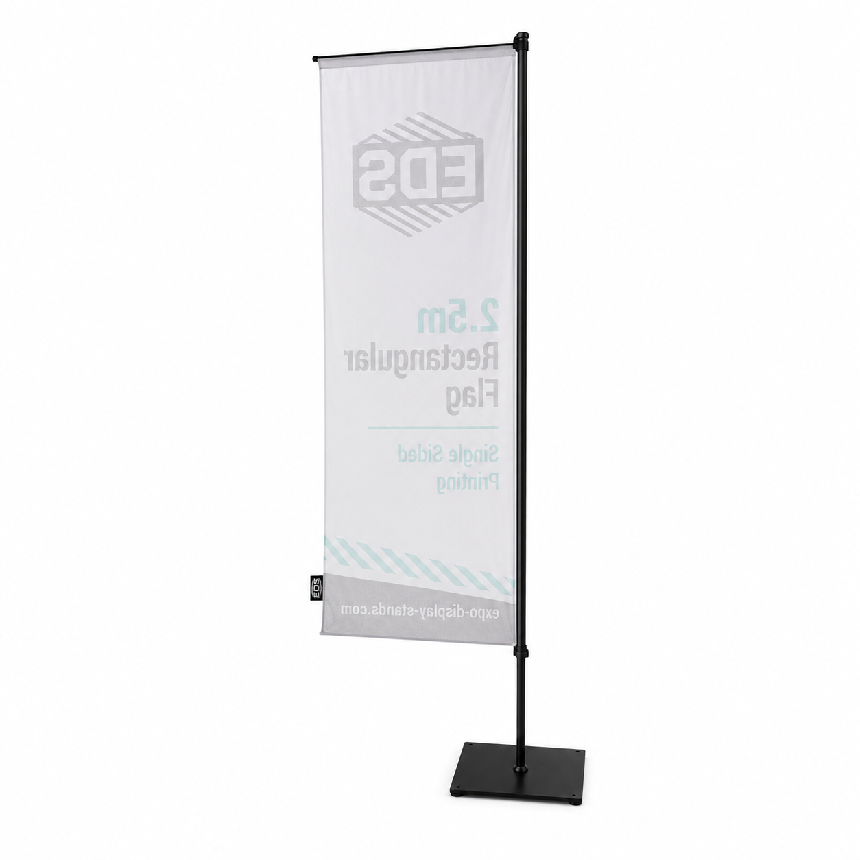 2.5m Rectangular Flag - Single Sided Printing